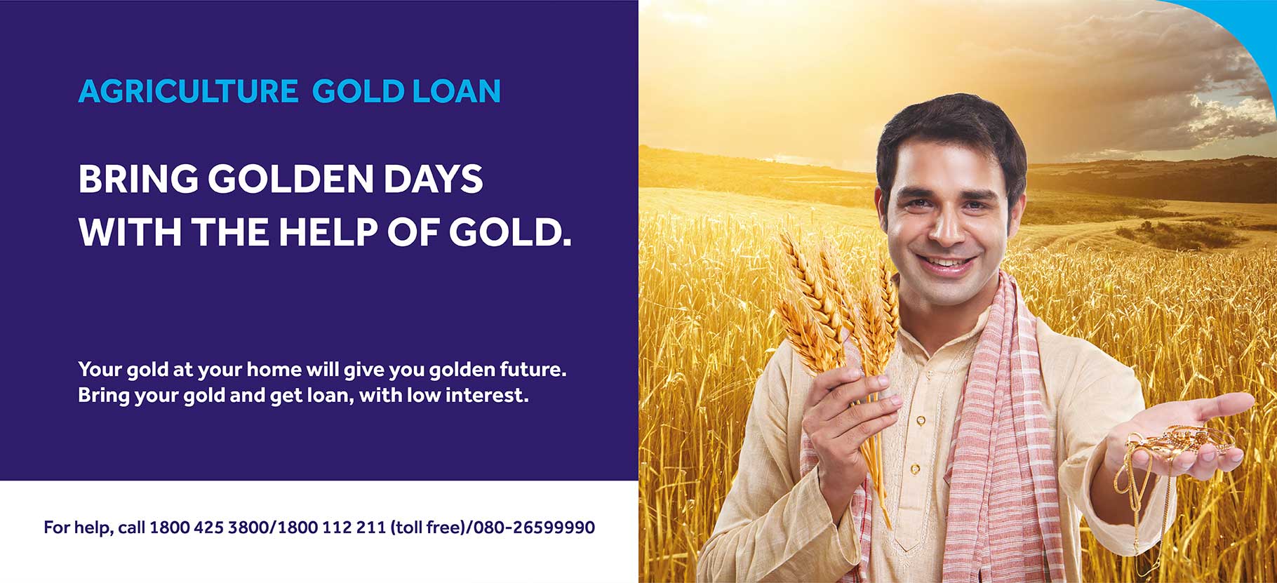 Promotional image for SBI's gold loan services, highlighting the benefits of leveraging gold assets to secure financial support for agricultural needs