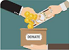 Icon representing the process of making donations to religious entities, highlighting the option for devotees to contribute online securely to their chosen religious organizations